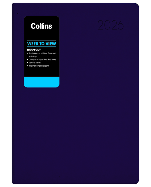 DIARY 2026 collins Rhapsody A73 Week To View Diary Even Year purple