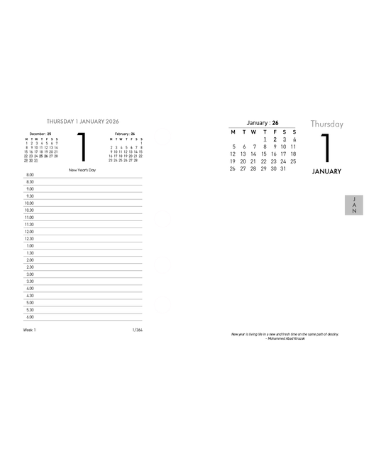 DIARY REFILL 2026 COLLINS 13E