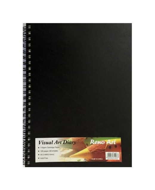 VISUAL ART DIARY A4 110GSM CARTRIDGE PAPER 120 PAGES