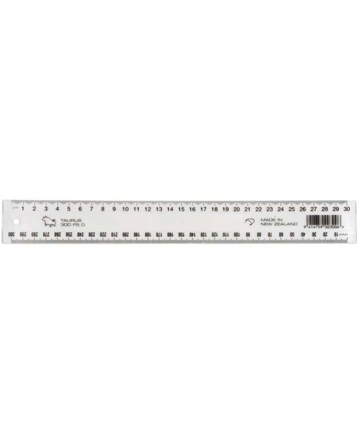 RULER TAURUS CLEAR 30CM