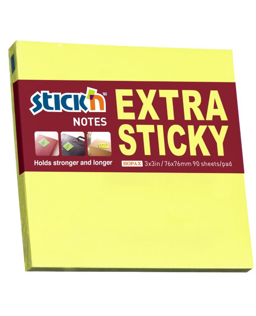 Stick'n Note Extra Sticky 76x76mm 90 Sheet Neon Lemon