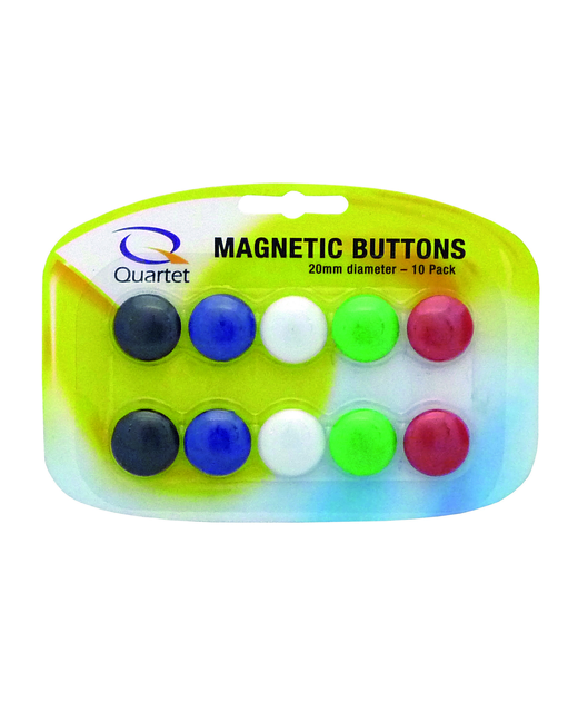 MAGNETIC BUTTONS QUARTET 20MM ASSORTED 10PK