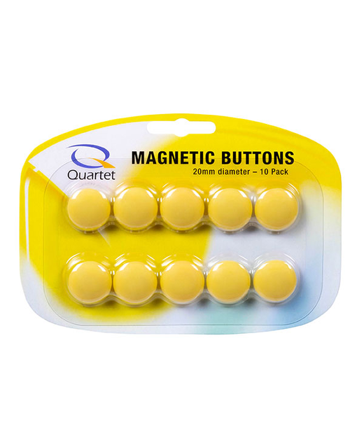 MAGNETIC BUTTONS QUARTET 20MM YELLOW 10PK