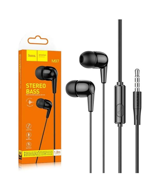 Hoco Stereo 3.5mm Earphone w/ Mic (M97) White