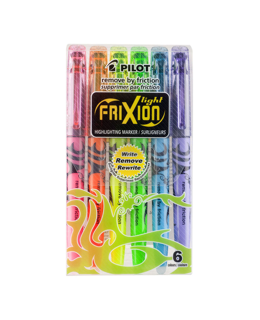 HIGHLIGHTER PILOT FRIXION LIGHT ERASABLE PACK OF 6