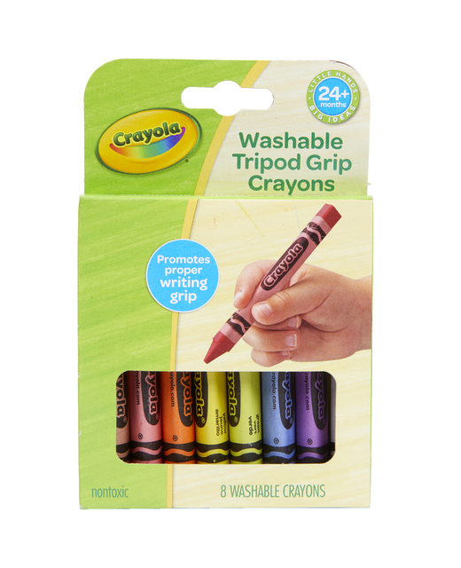Crayola Young Kids Washable Tripod Grip Crayons 8Pk