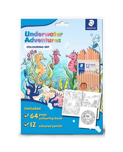 COLOURING BOOK SET UNDERWATER ADVENTURES
