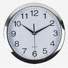 ITALPLAST WALL CLOCK CHROME FRAME TRIM WHITE FACE 26CM