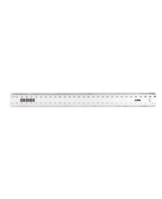 ICON OKIN RULER CLEAR 30CM NARROW 