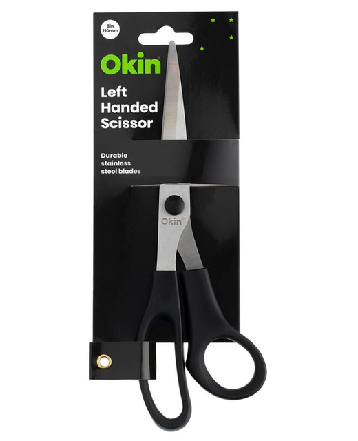 Okin Scissors Left Handed 8 Inch Black Handle