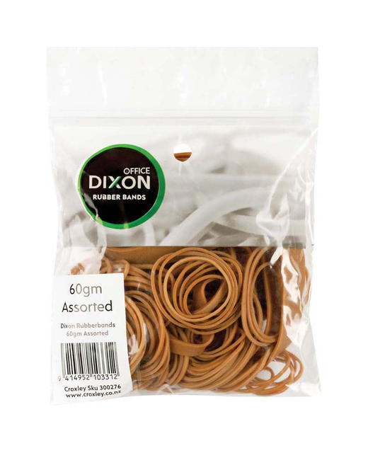 RUBBERBAND DIXON 60GM ASSORTED