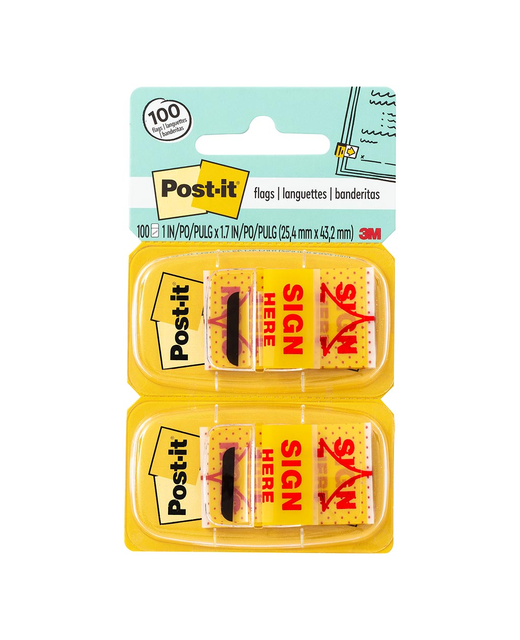 POST IT FLAGS 680-SH2 25X43MM SIGN HERE PACK OF 2
