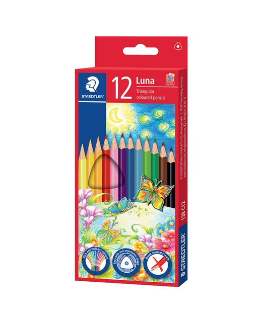 COLOURED PENCILS STAEDTLER LUNA FULL TRIANGULAR 12 PACK