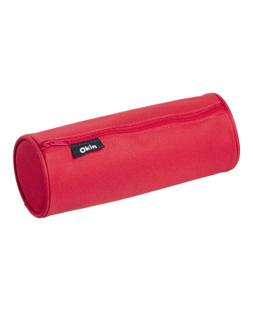 OKIN PENCIL CASE TUBE RED 21X8CM