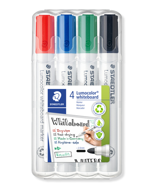 WHITEBOARD MARKER STAEDTLER BULLET 4 ASSORTED PACK