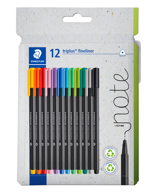 Triplus Fineliner Note Assorted 12 Pack