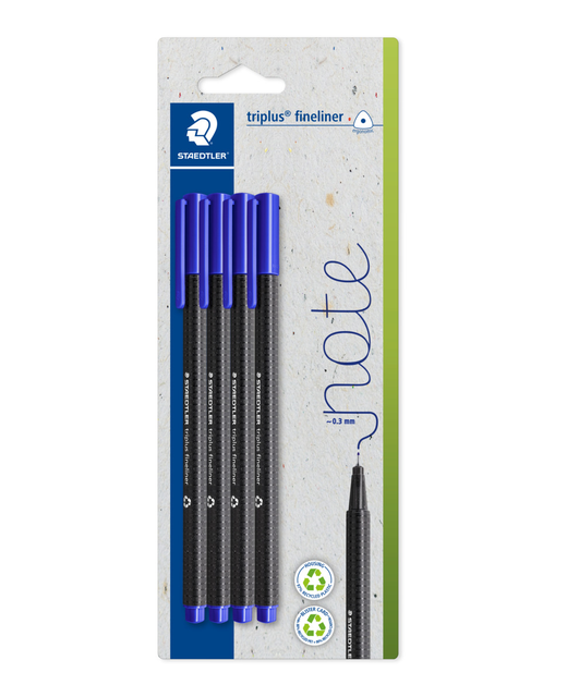 Triplus Fineliner Note Blue 4 Pack