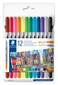 Pen Fibre Tip Double-Ended 12 Pack