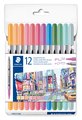Double-Ended Fibre Tip Pens Pastel 12 Pack