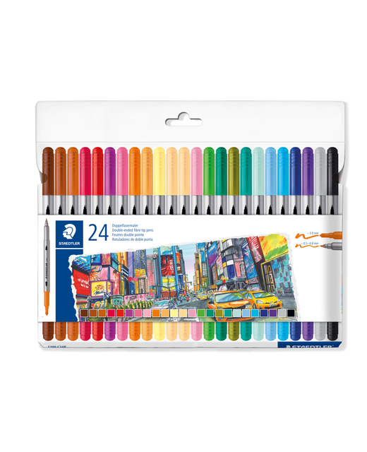 Double-Ended Fibre Tip Pens 24 Pack