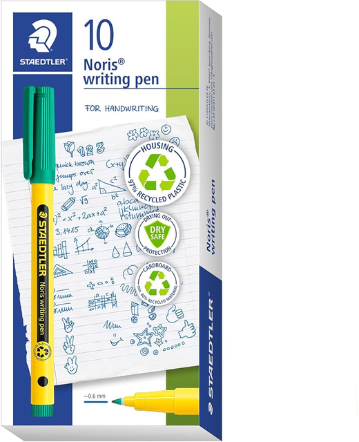 Fine Writing Pen Noris Green 10 Pack
