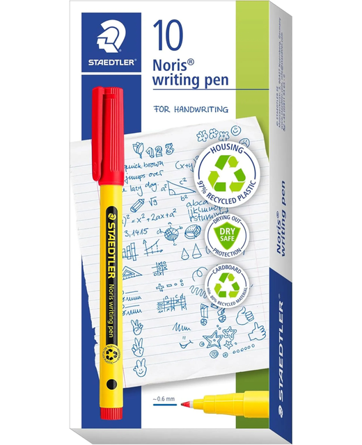 Fine Writing Pen Noris Red 10 Pack