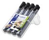Permanent Marker Lumocolor Chisel Black 4 Pack