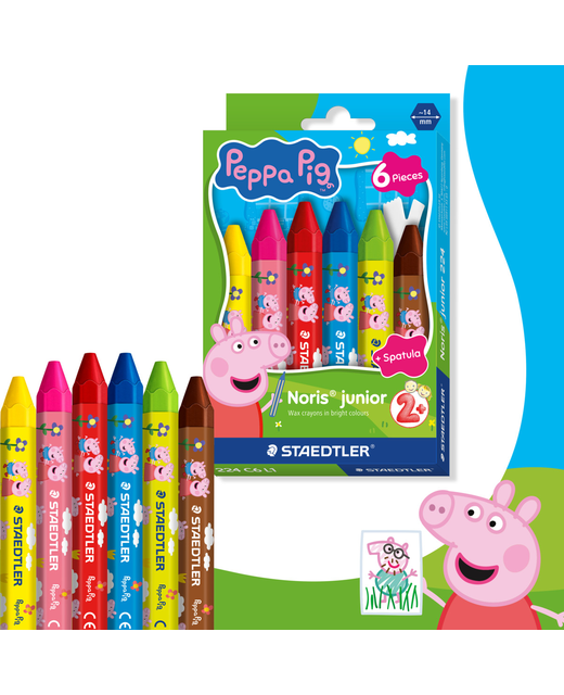 Peppa Pig Crayons Wax Noris Junior 6 Pack