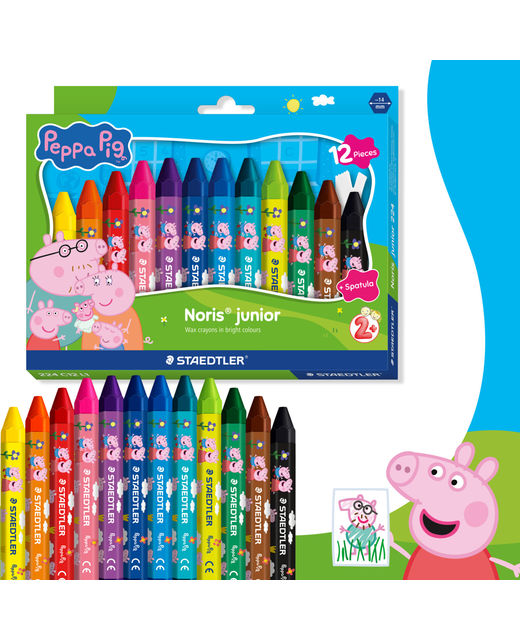 Peppa Pig Crayons Wax Noris Junior 12 Pack