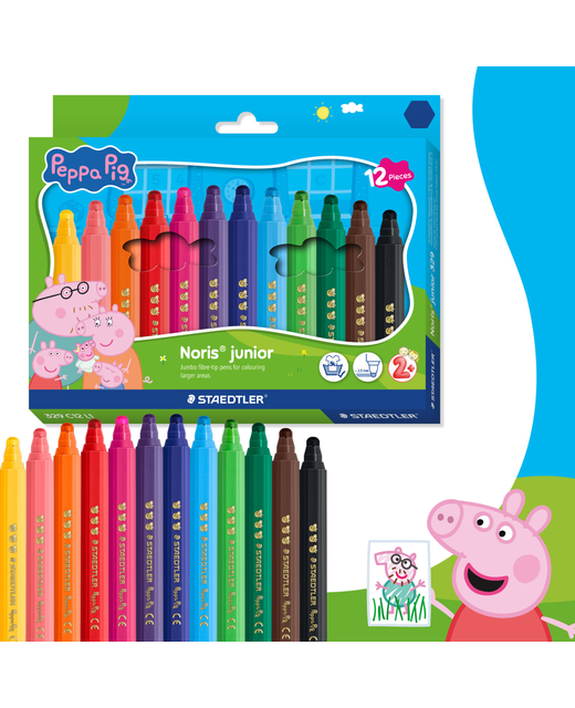 Peppa Pig Fibre Tip Pens Noris Junior 12 Pack