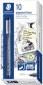 Pigment Liner 0.2mm Staedtler Black 10 Pack