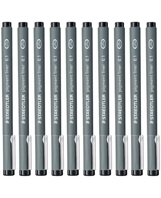 Pigment Liner 1.0mm Staedtler Black 10 Pack