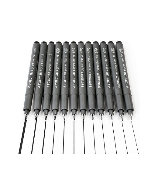 Pigment Liner 0.6mm Staedtler Black 10 Pack