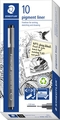 Pigment Liner 0.8mm Staedtler Black 10 Pack