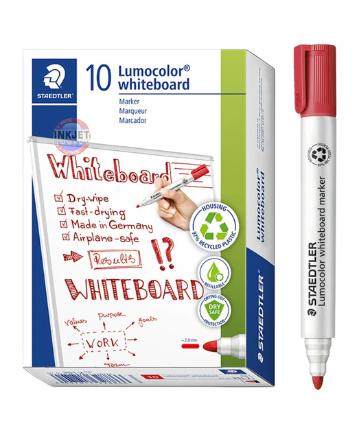 Whiteboard Marker Bullet Staedtler Lumocolor Red Box of 10