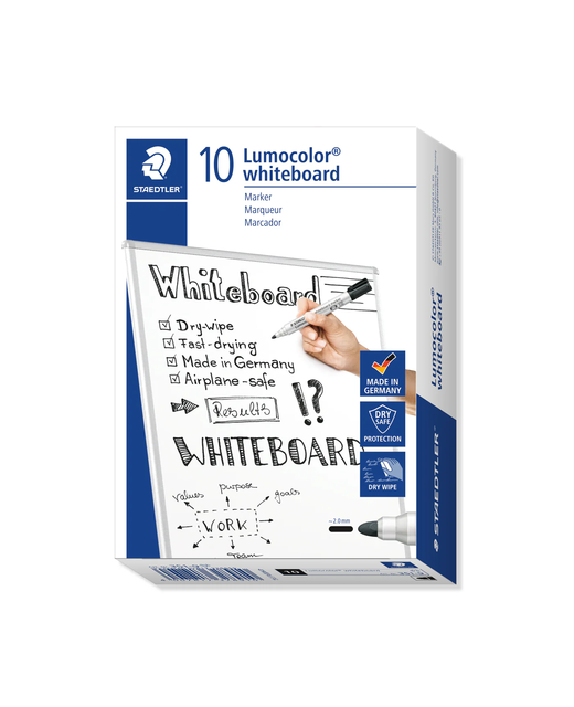 Whiteboard Marker Bullet Staedtler Lumocolor Black Box of 10