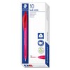 Triangular Medium Ball Pen Staedtler 1.0mm Red 10 Pack