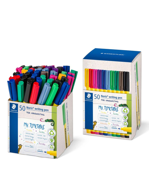 Staedtler Noris Fibre Tip Writing Pen Assorted  Box of 50