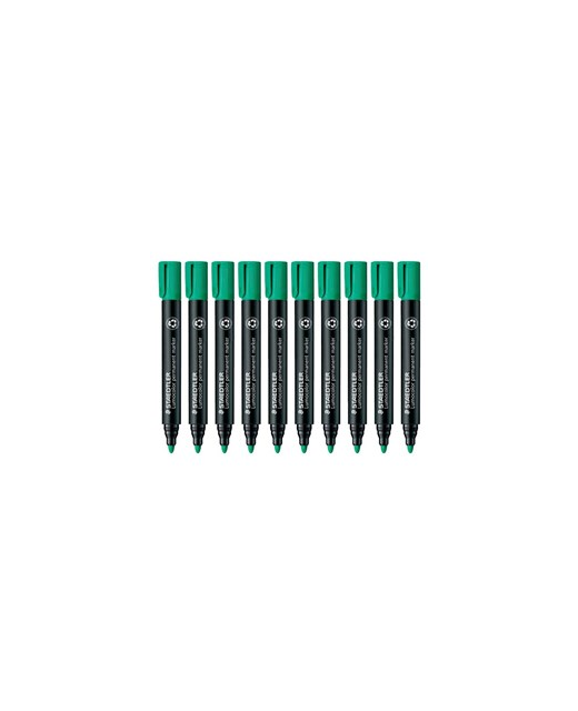 Permanent Marker Staedtler Lumocolor Chisel Green Box of 10
