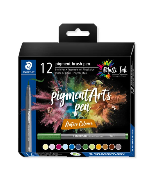 Pigment Arts Brush Pen Staedtler Nature Assorted Pack of 12
