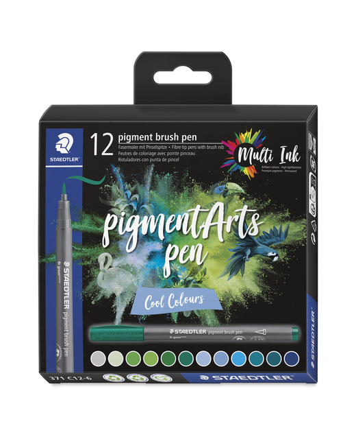 Pigment Arts Brush Pen Staedtler Cool Assorted Pack of 12