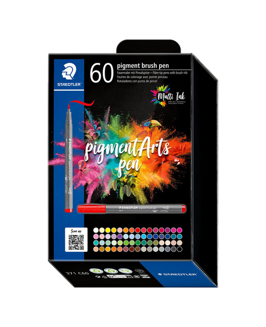 Pigment Arts Brush Pen Staedtler Assorted Box of 60