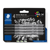 Pigment Arts Brush Pen Intense Black Staedtler Assorted Nibs Pack of 4