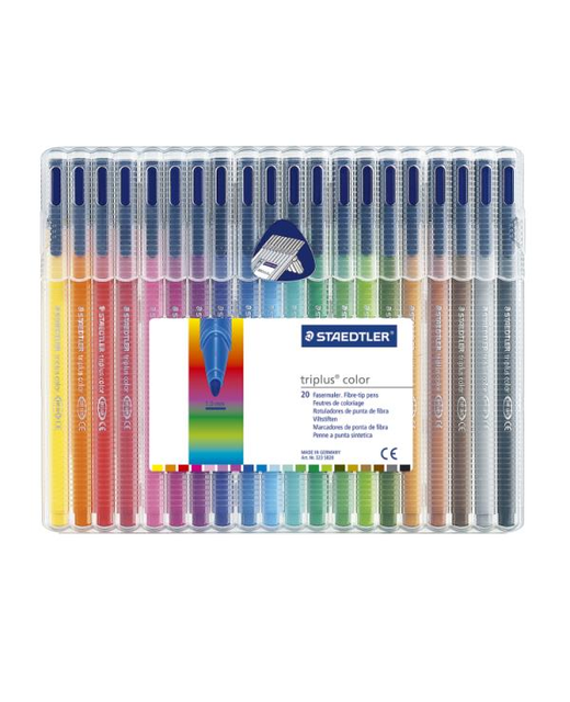 Fineliner Staedtler Triplus Assorted Wallet of 20