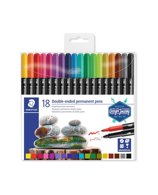 Double-ended Permanent Pens Staedtler Design Journey Assorted Pack of 18