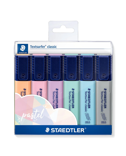 Textsurfer Highlighter Pastel Staedtler Assorted Wallet of 6