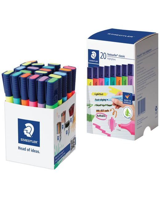 Textsurfer Highlighter Staedtler Assorted Pack of 20