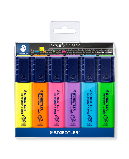 Textsurfer Highlighter Staedtler Assorted Wallet of 6