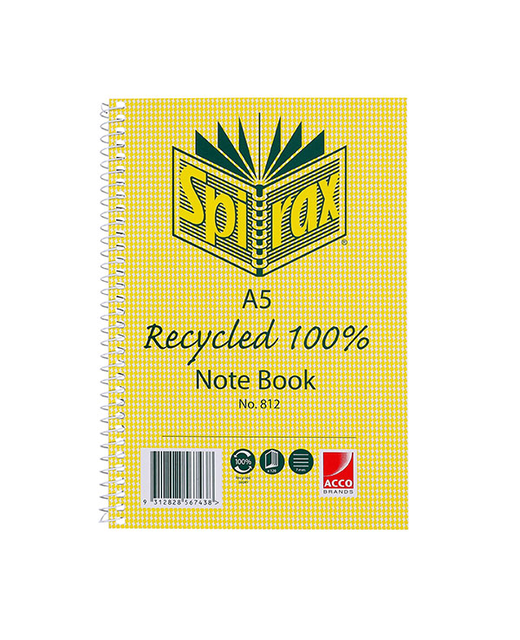 SPIRAX NOTEBOOK A5 RECYCLED 120 PAGE