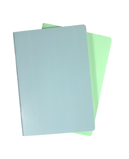 LEDAH PASTELS A5 NOTEBOOK 2 PACK BLUE AND GREEN